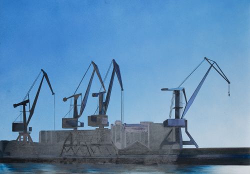 GABRIELA BETTINI, "Ventspils (Puerto)", 2014, Cera y acríli