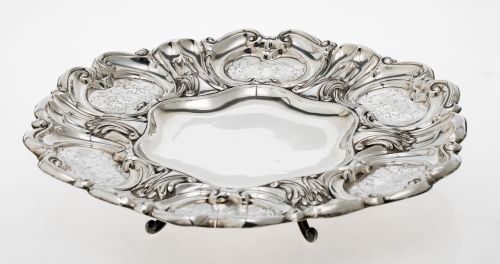 Hallmarked Spanish silver salvilla, law 916, 20th century