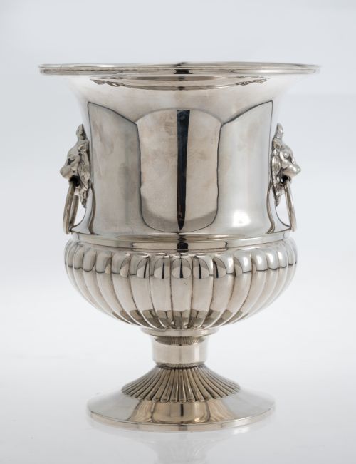 Silver metal cup-shaped ice bucket, 20th century