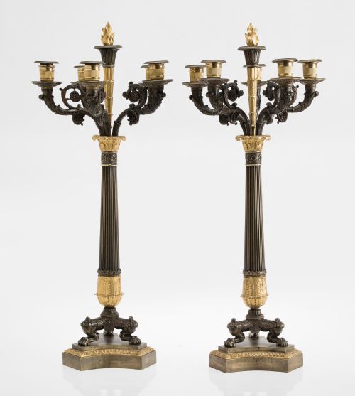 Pareja de candelabros Napoleón III, Francia, S. XIX