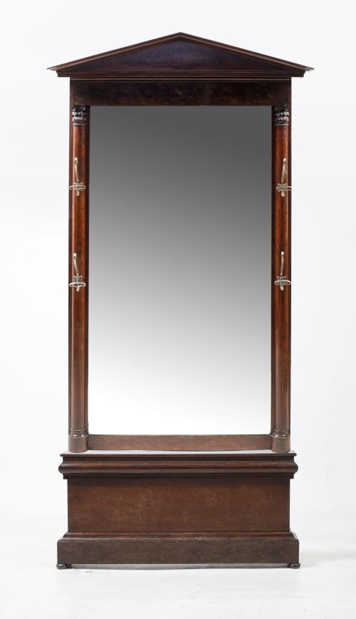 Large empire style mahogany mirror, Spain, late 19th centur