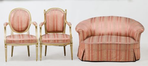 Two Louis XVI style armchairs, Spain, 20th century