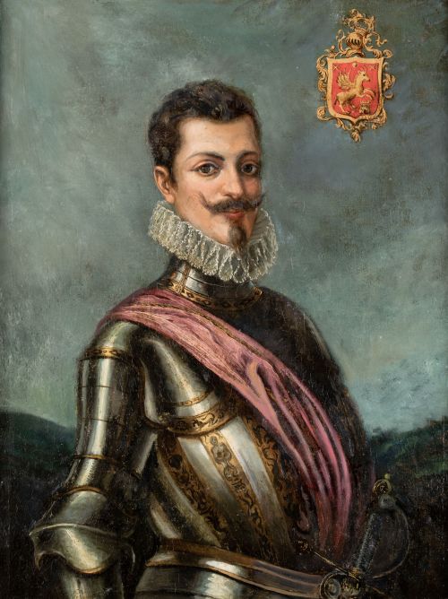 ANÓNIMO, "Retrato de caballero con escudo nobiliario", Óleo