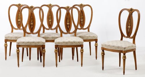 Six chairs following models from the 19th century, Spain, m