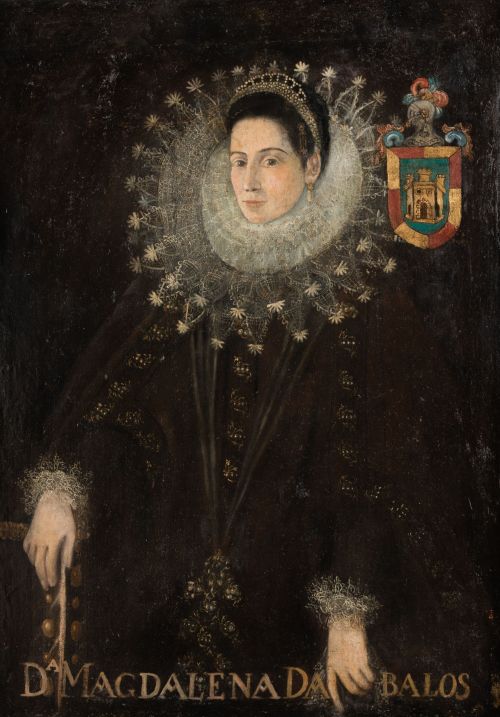 ESCUELA ESPAÑOLA O VIRREINAL , "Retrato de doña Magdalena D