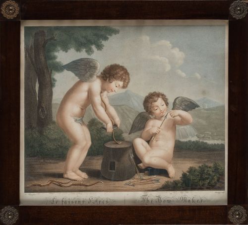 LOUIS FRANÇOIS  MARIAGE, "Cupido preparando su arco" y "Cup