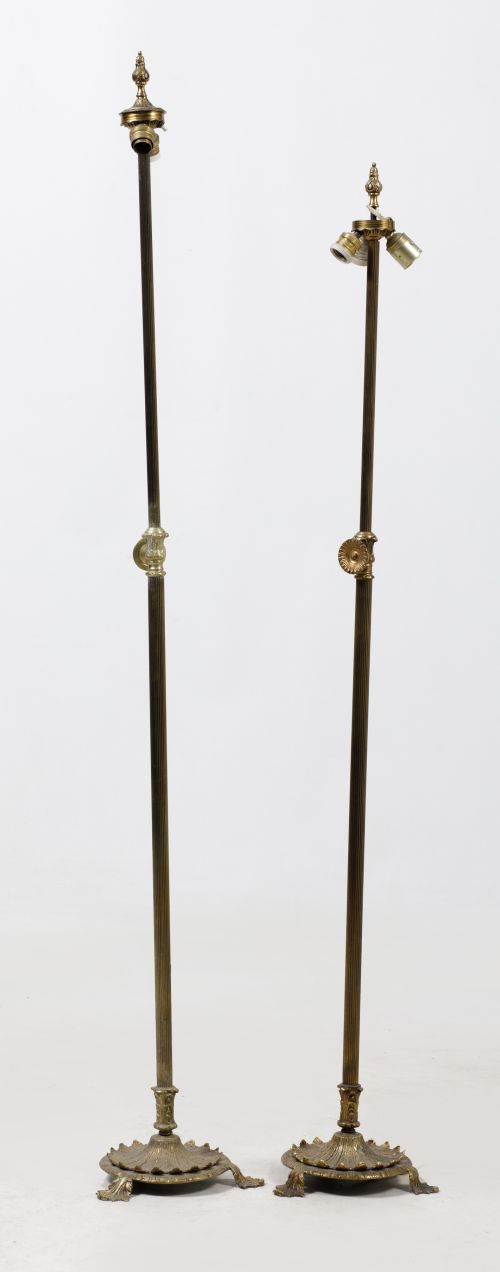 Gilded brass floor lamp, Spain, 20th century