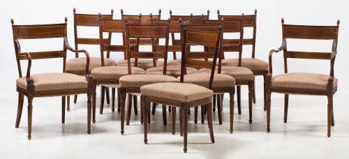 Mahogany and lemongrass chairs following 19th century model