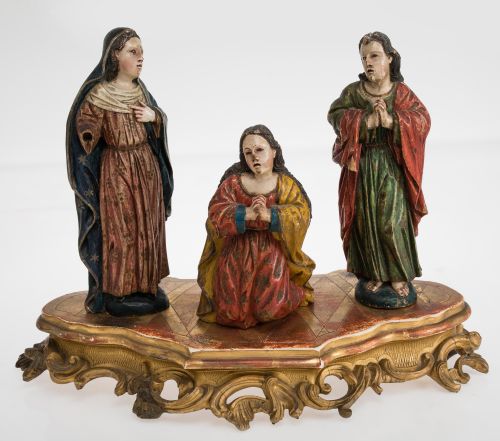 "Virgen María, san Juan y santa María Magdalena", siguiendo