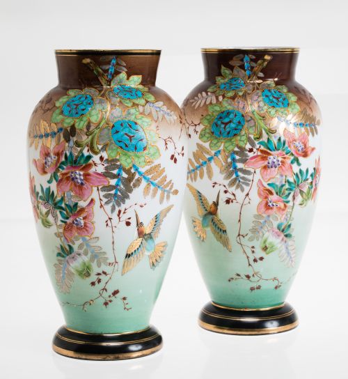 Pair of opaline vases, early 20th century