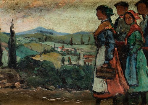 BASQUE SCHOOL (Early 20th century) "Peasants"