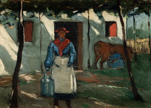 BASQUE SCHOOL (Early 20th century) "Basque milkmaid"