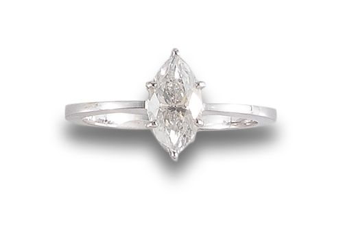 SOLITAIRE DIAMOND RING ESTIMATED AT 1.10 CT. IN WHITE GOLD