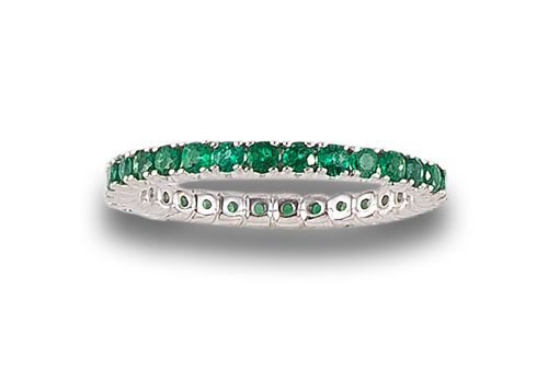 ETERNITY EMERALD RING, IN WHITE GOLD