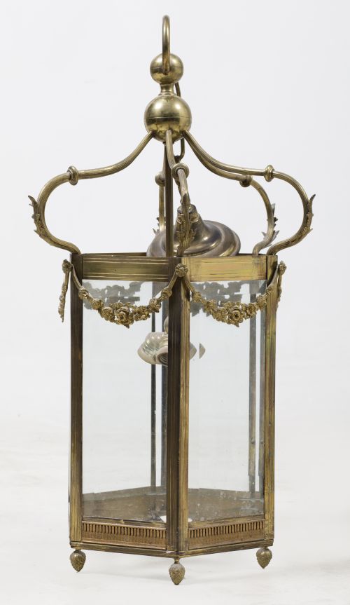 Gilded brass ceiling lantern, Spain, 20th century