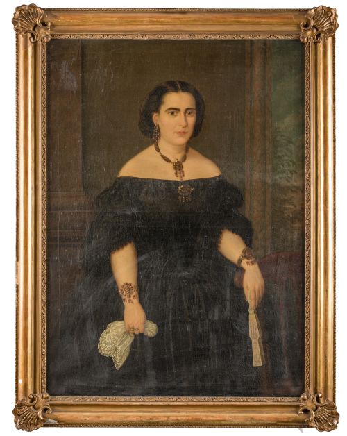 ESCUELA ANDALUZA, "Retrato de la Sra. Andriani Rosique", Ól