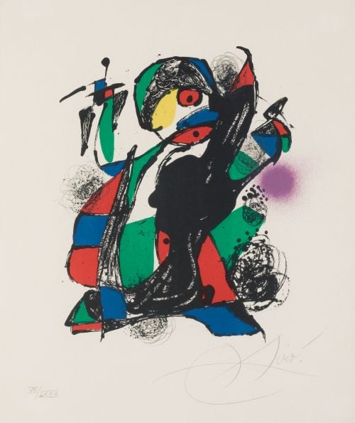 JOAN MIRÓ, "Joan Miró litógrafo IV", 1982, Litografía