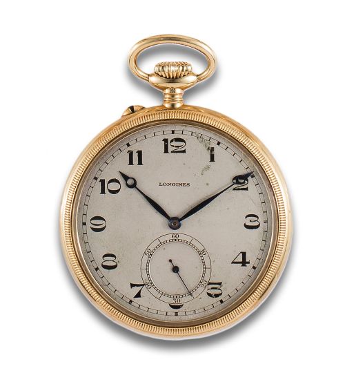 LEPINE LONGINES YELLOW GOLD POCKET WATCH