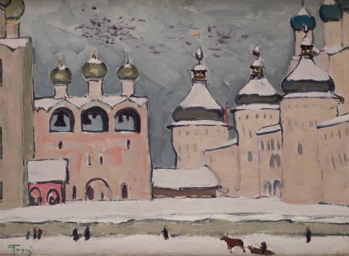 IVAN GODLEVSKY, "Plaza de Rostov Veliki", 1959, Óleo sobre