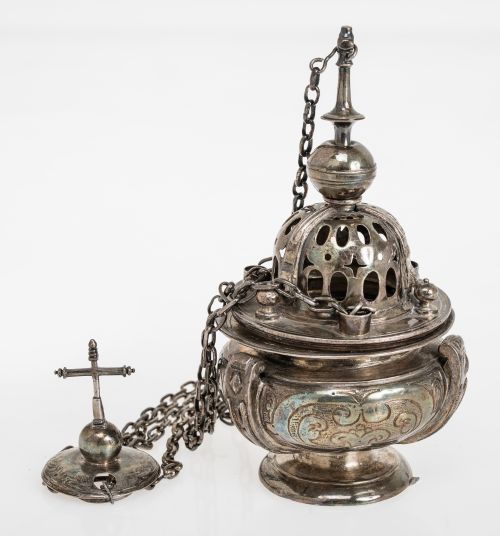 Spanish silver censer, with Pamplona marks, 17th century