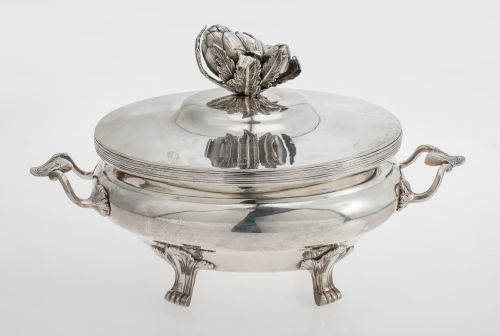 Hallmarked silver soup tureen Madrid Villa y Corte, Gillier