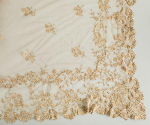 Antique French lace mantilla from Caen