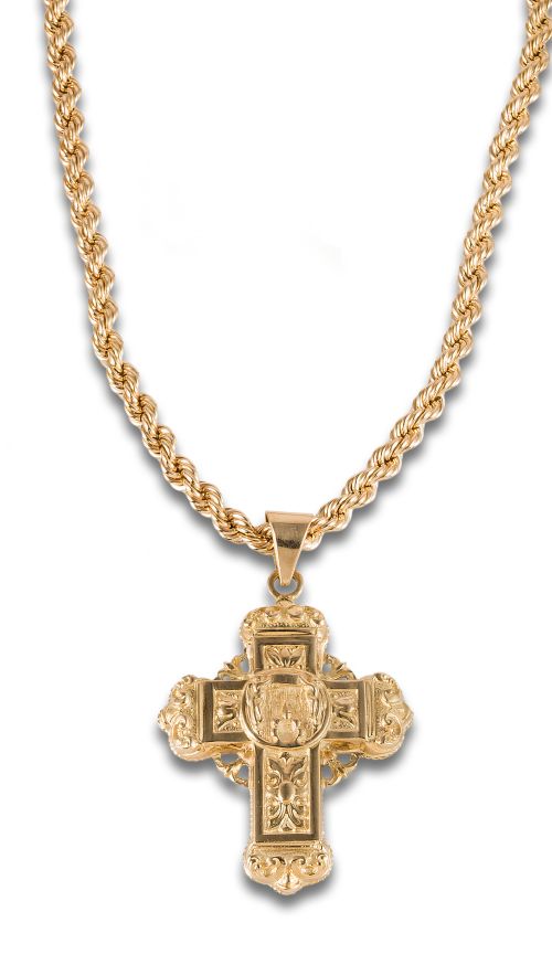 CORD WITH CROSS IN GOLD