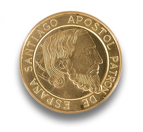 MONEDA CONMEMORATIVA DE SANTIAGO APOSTOL EN ORO