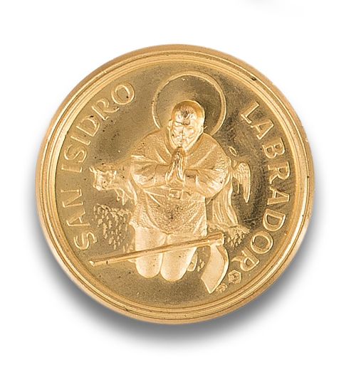 MONEDA CONMEMORATIVA DE SAN ISIDRO LABRADOR EN ORO