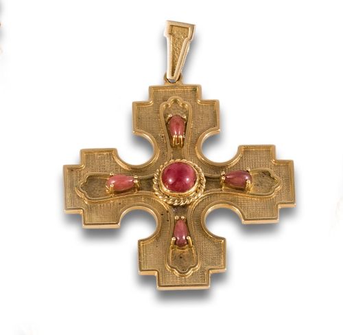 RHODOCHROSITE GOLD CROSS