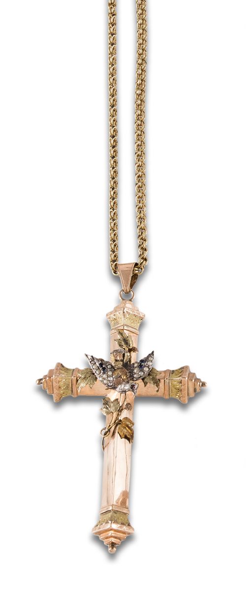 CHAIN ​​AND ALFONSINE CROSS IN GOLD