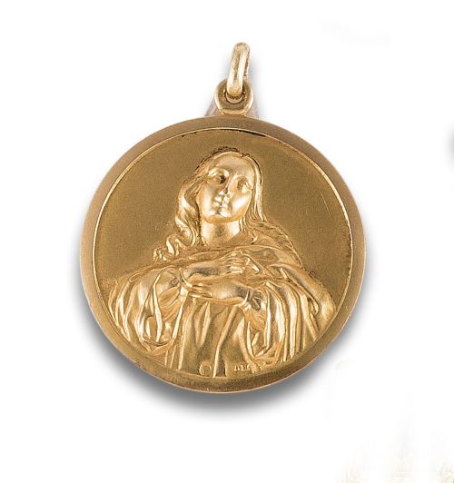 MEDAL IN 18 KT YELLOW GOLD.