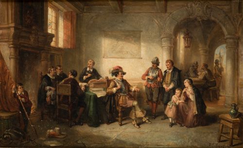 HENRICUS ENGELBERT REYNTJENS, "La apelación", Óleo sobre ta