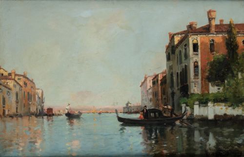 JEAN MAURICE  BOMPARD, "Venecia", Óleo sobre lienzo