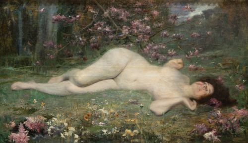 GINÉS CAPDEVILA PUIG, "Primavera", c. 1910, Óleo sobre lien