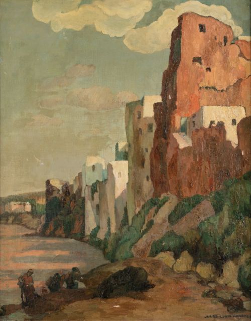 JULES LOUIS MORÉTEAU, "La falaise d&#39;Azemmour", 1928, Óleo s