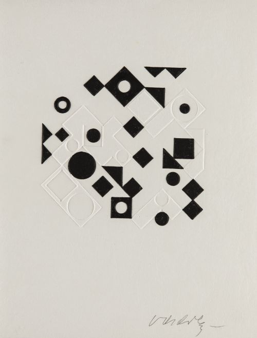 VICTOR VASARELY, "Anole", 1984, Grabado gofrado iluminado