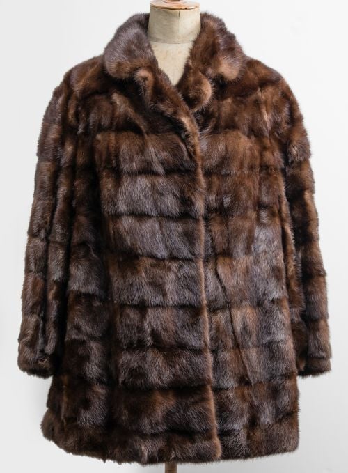 Dark brown mink fur jacket