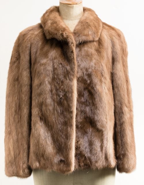 Light brown mink fur jacket