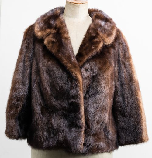 Dark brown mink fur jacket