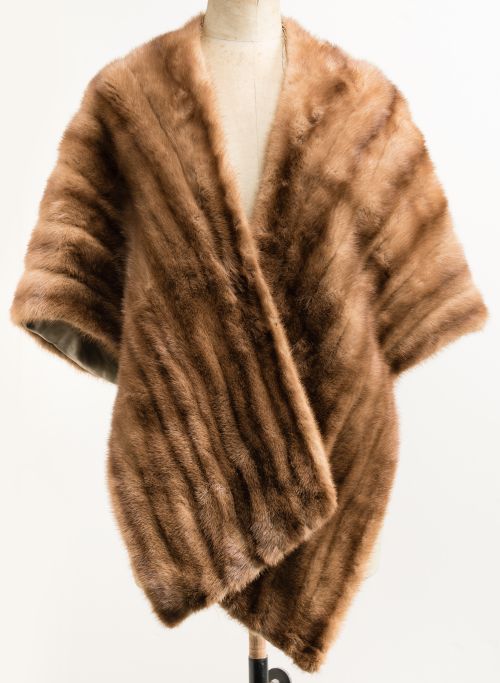 Mocha-colored mink fur stole