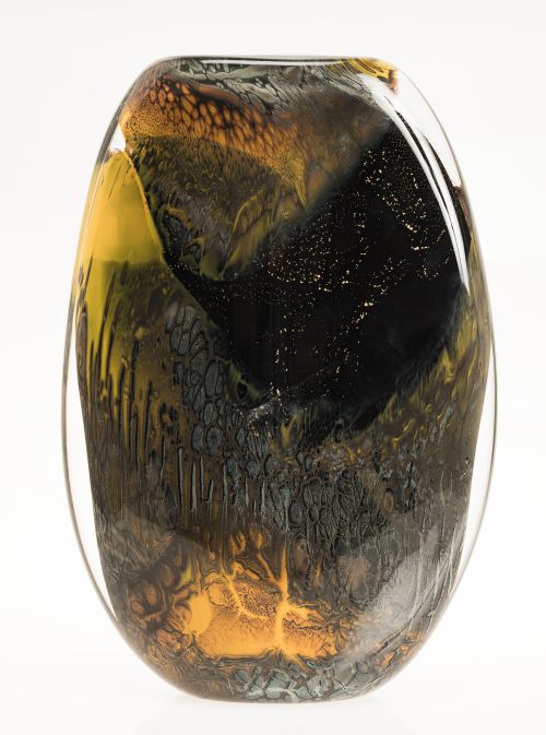 Blown glass vase, design by Eric & Agnes Laurent, France, 1