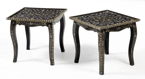 Pair of oriental style side tables, 20th century