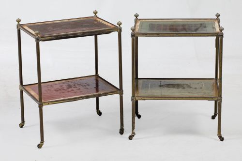 Two brass side tables, 20th century