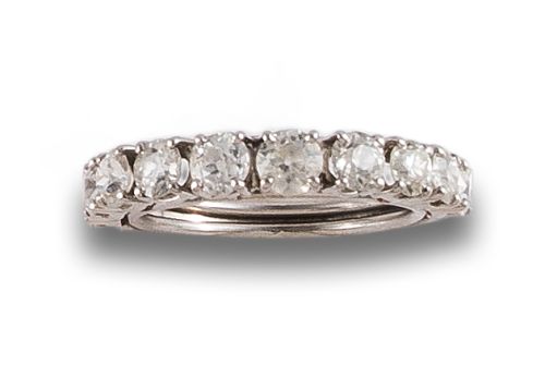 HALF DIAMOND WEDDING RING, IN PLATINUM