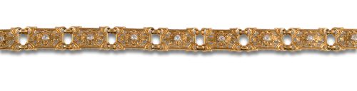 ART NOUVEAU DIAMOND BRACELET, IN YELLOW GOLD