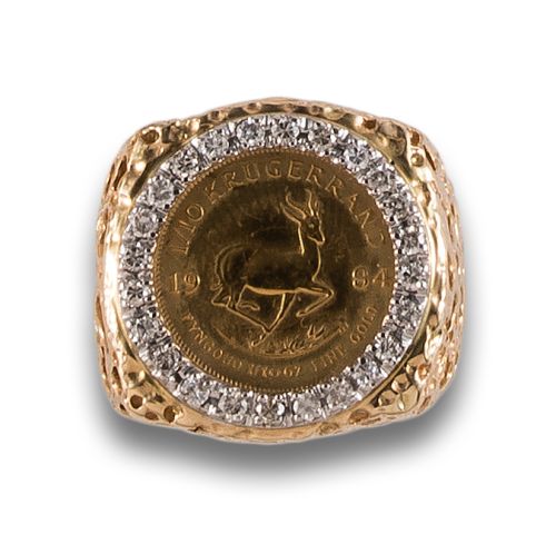 KRUGERRAND COIN RING IN YELLOW GOLD