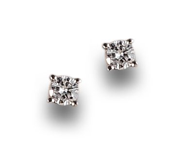 PENDIENTES DORMILONAS DE DIAMANTES, EN ORO BLANCO