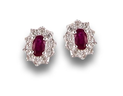 GOLD EARRINGS WITH RUBIES AND DIAMONDS