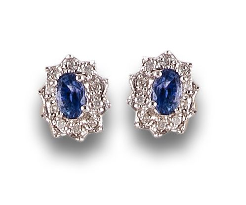 GOLD EARRINGS WITH SAPPHIRES AND DIAMONDS